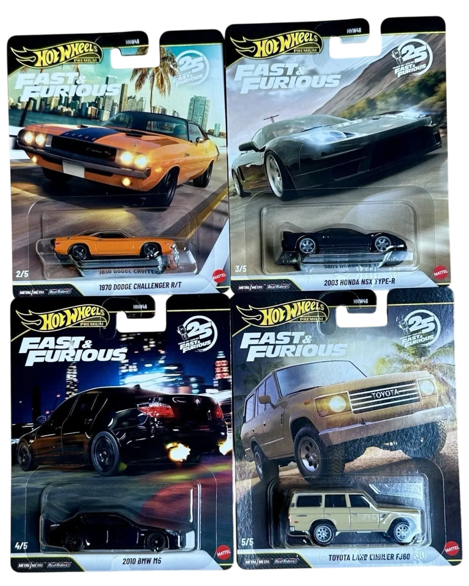 Hot Wheels 2026 Premium Fast & Furious 25th Anniversary Set of 4