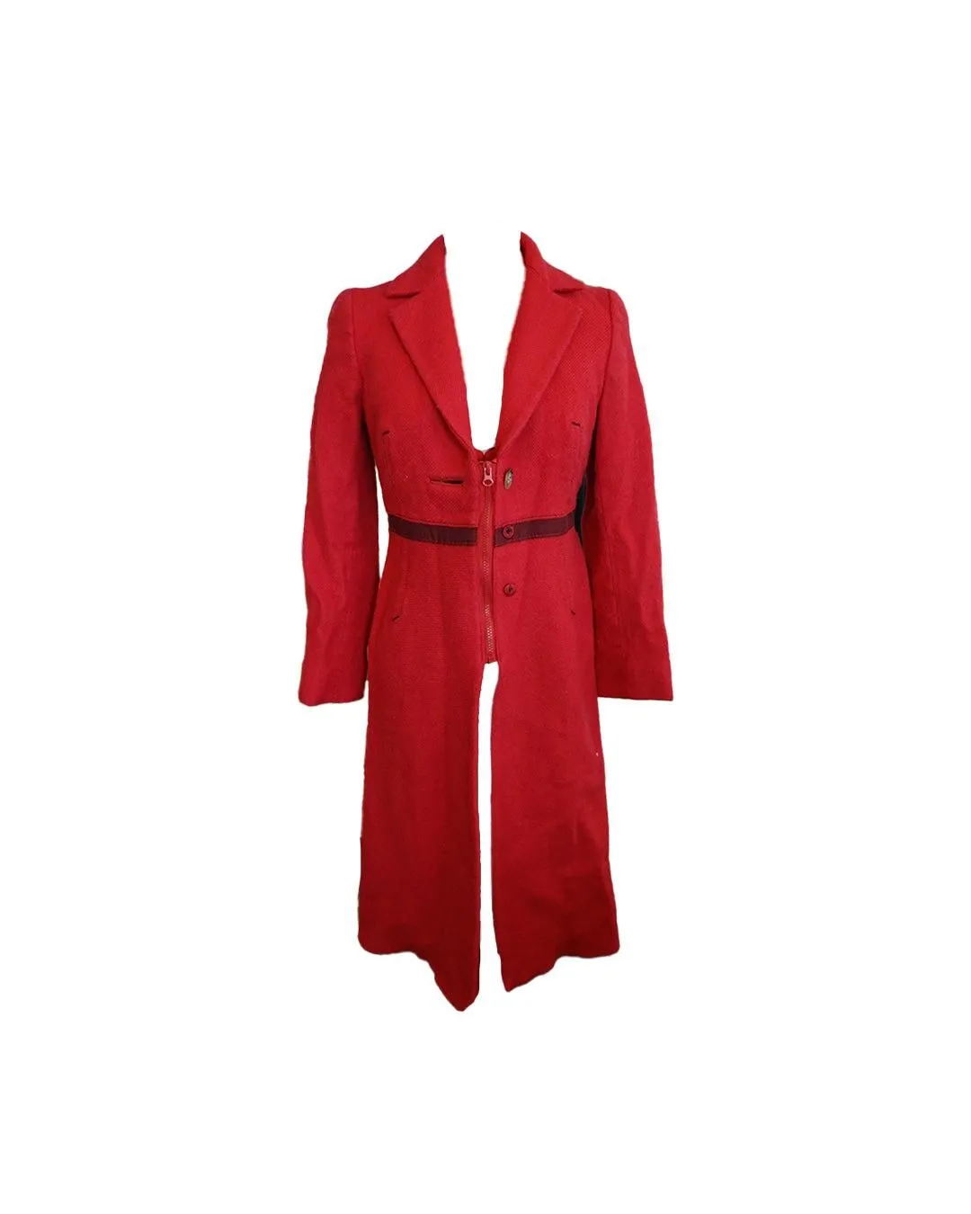 Prada Red Wool Runway Coat