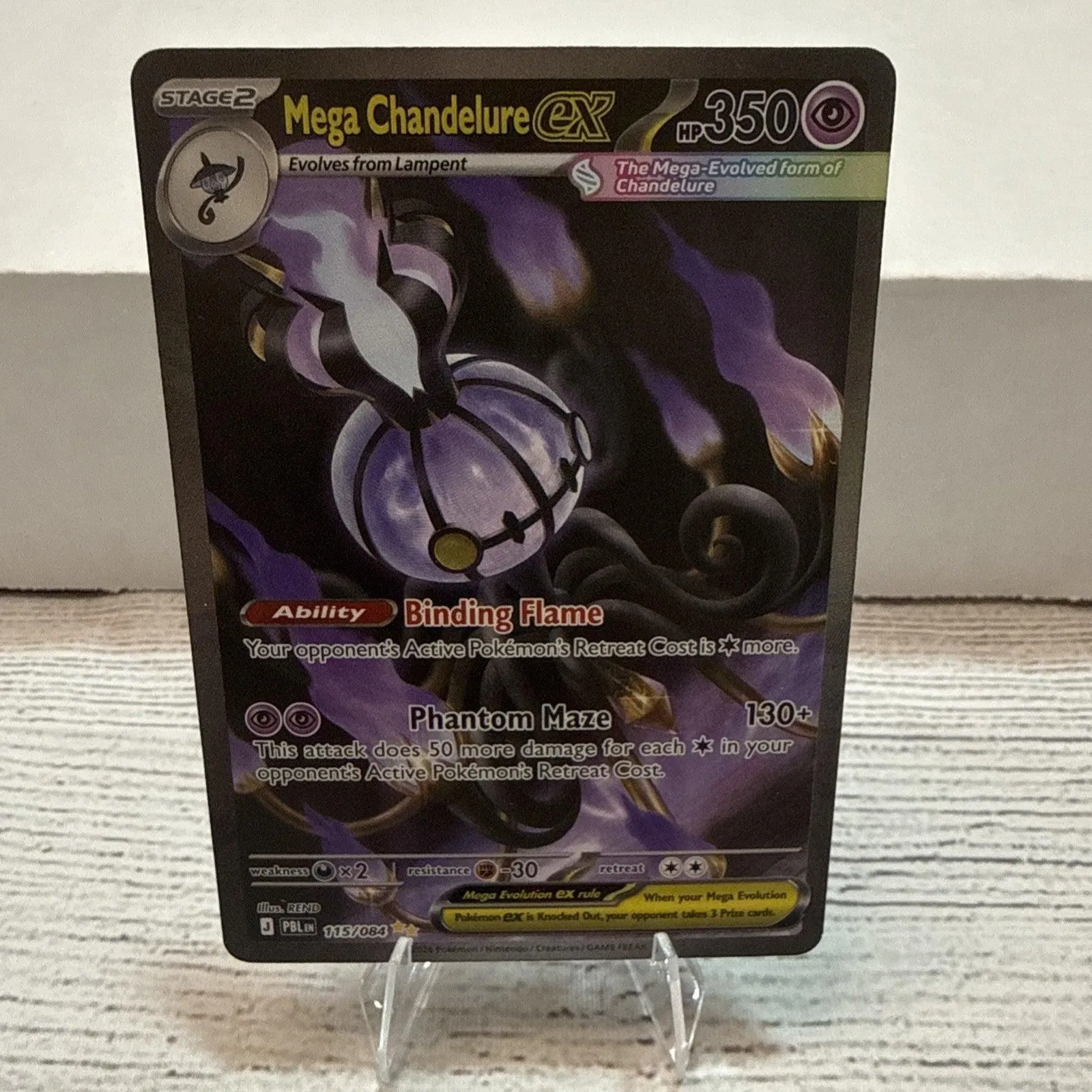 Mega Chandelure ex 115/084 SIR Pitch Black Pokémon TCG 2026 Holo NM
