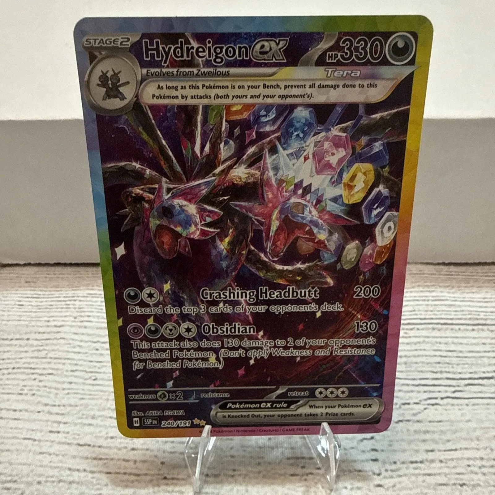 Pokémon - 240/191 Hydreigon ex SV08 Surging Sparks Special Illustration Rare NM