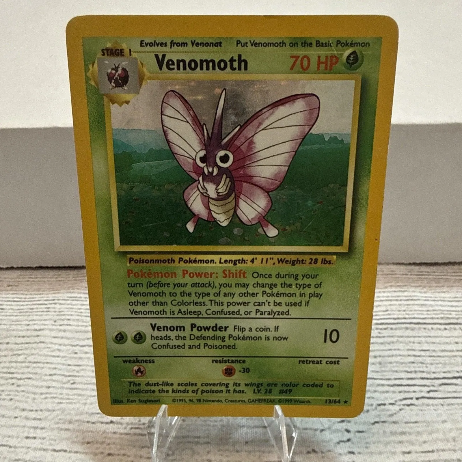 1999 Pokemon Jungle Venomoth 13/64 Unlimited Holo Rare Vintage WOTC TCG Card