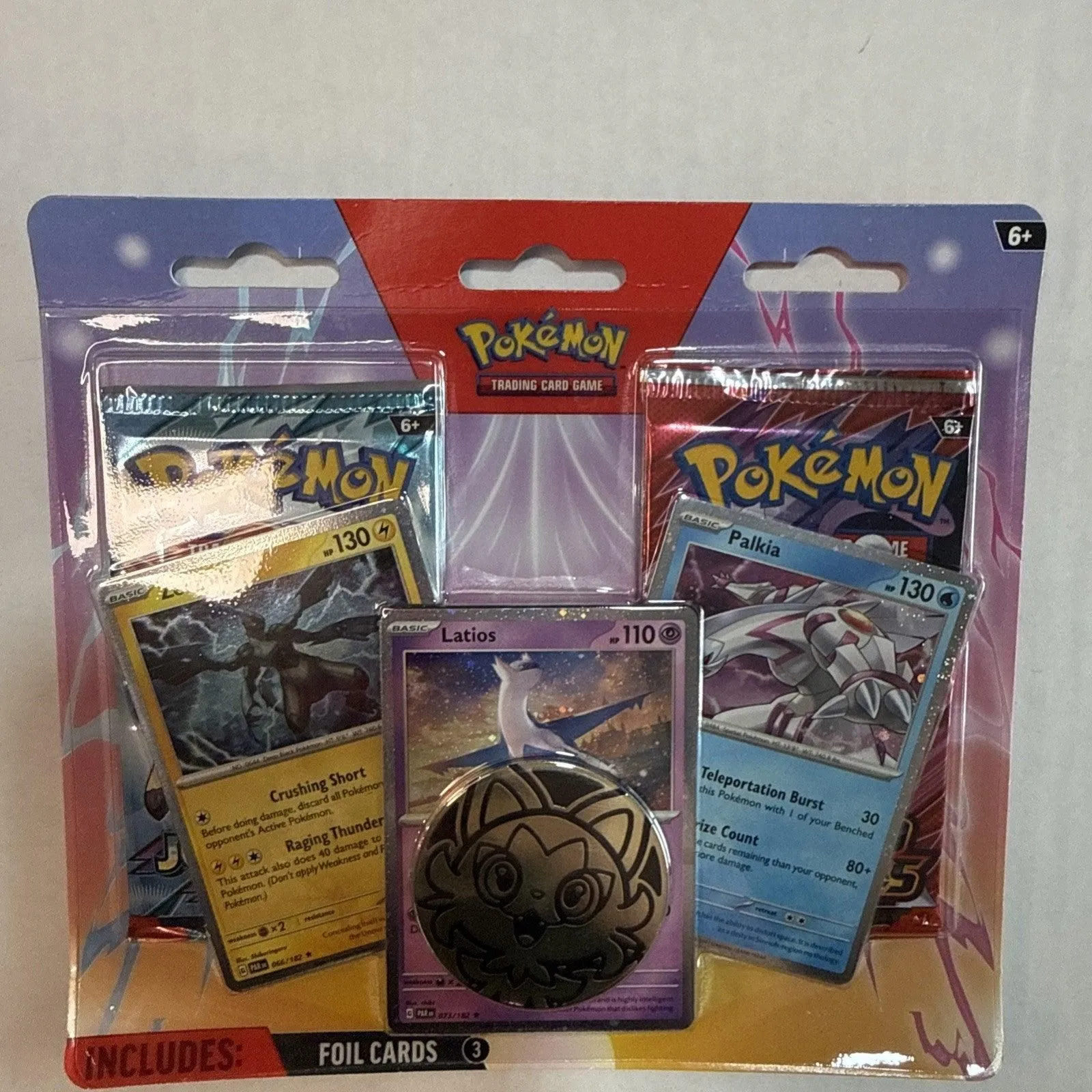 Pokemon TCG Enhanced 2 Pack Blister Pack with Latios, Zekrom & Palkia Cosmo Holo