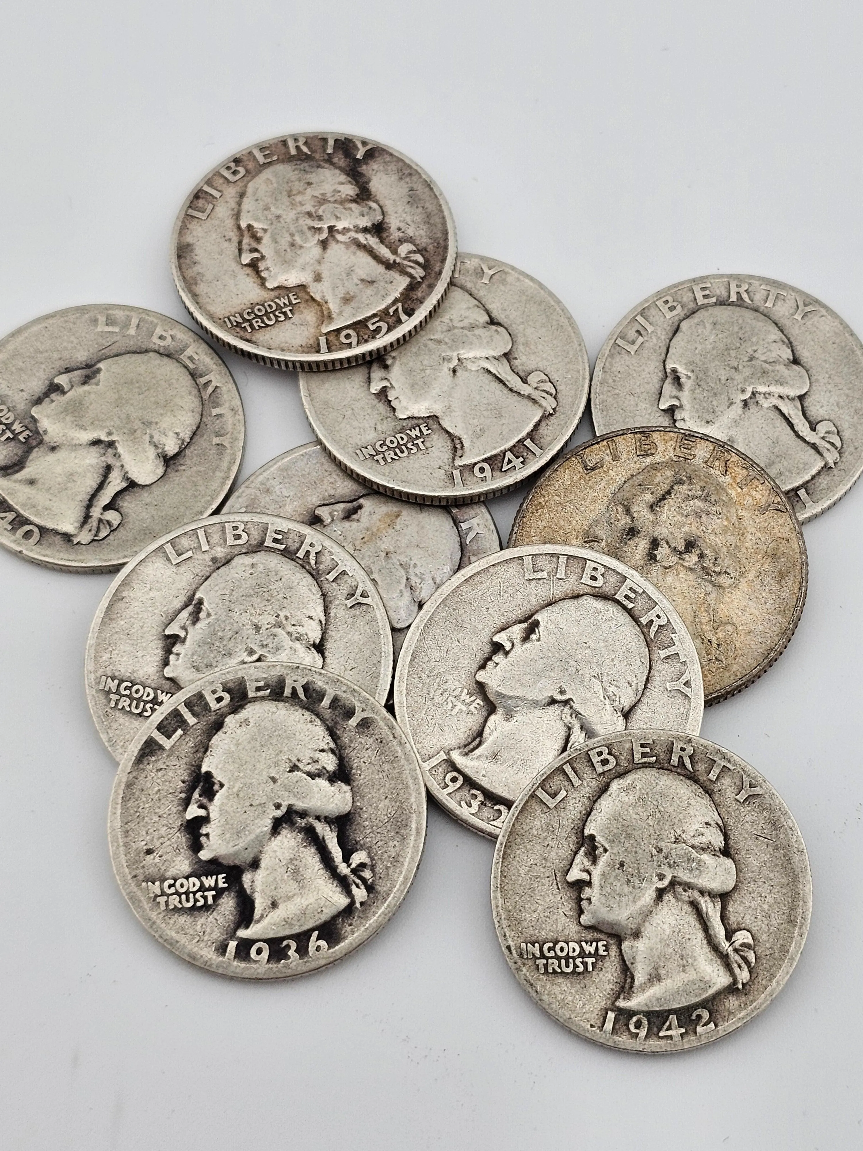 Silver Washington Quarter $1 dollar face value 90% Silver 4 Quarters