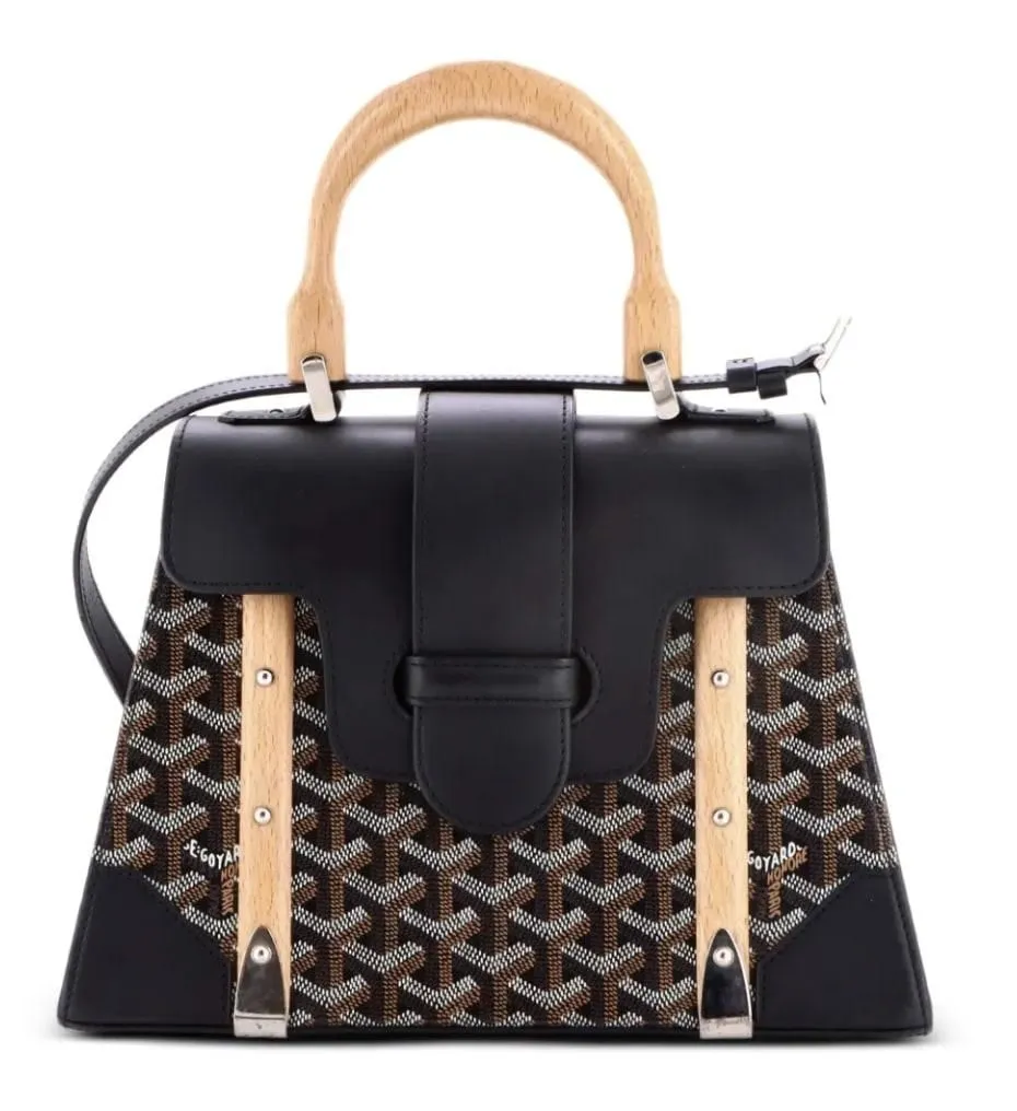 1276704 Goyard Black Goyardine Coated Canvas Saigon Structure Top Handle Bag PM