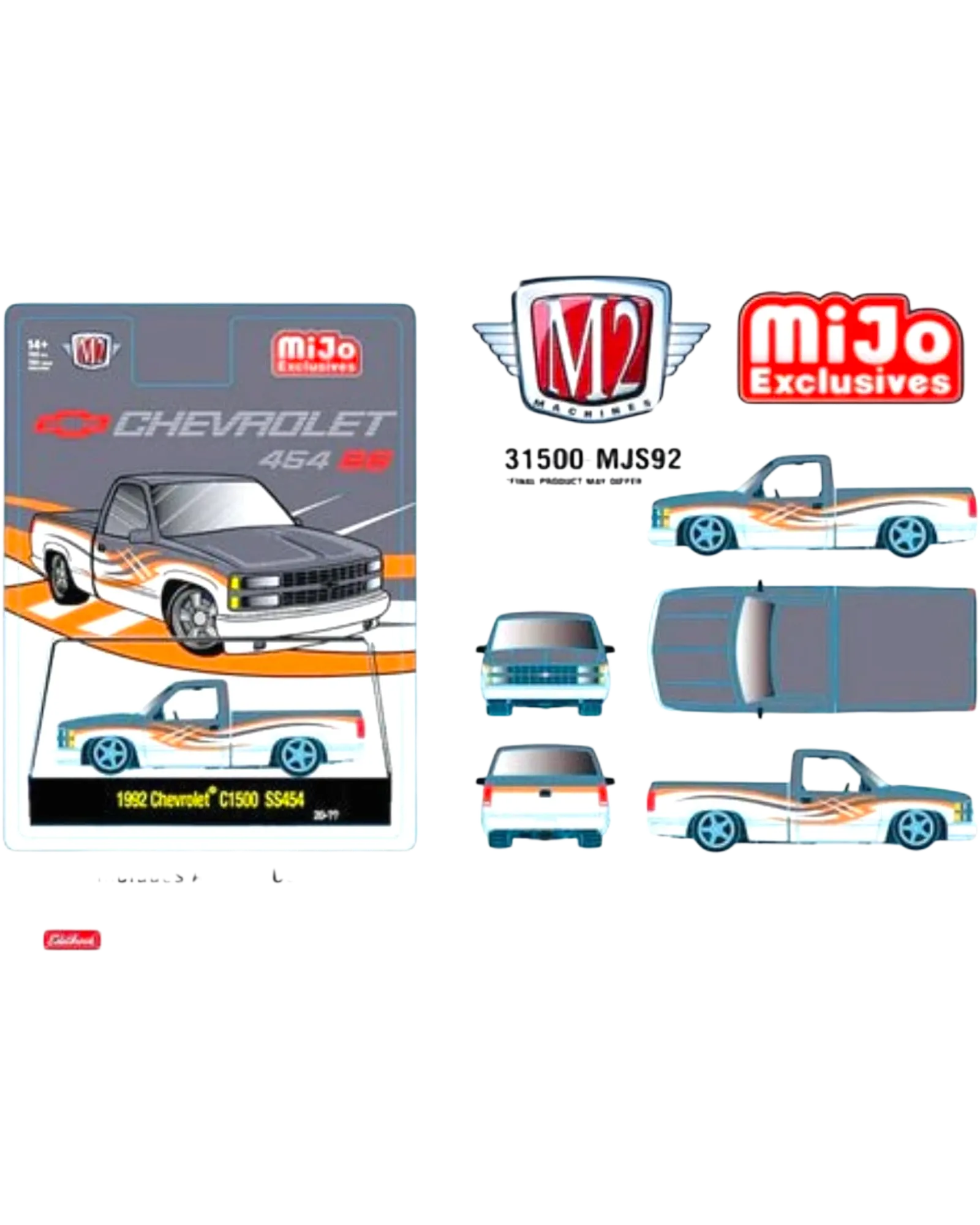 M2 Machines Mijo Exclusive 1992 Chevy C1500 SS 454 1:64 Die-Cast