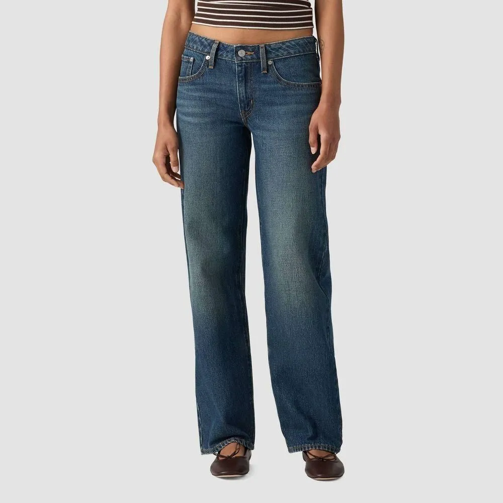 New without Tags - Levi's Women's Superlow Straight Baggy Jeans Dark Blue Denim 24