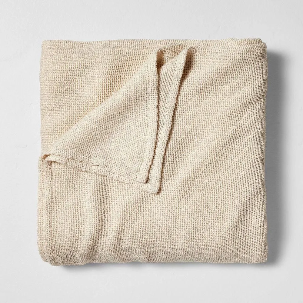 New without box - King Micro Waffle Bed Blanket Natural - Casaluna: OEKO-TEX Certified Lyocell &
