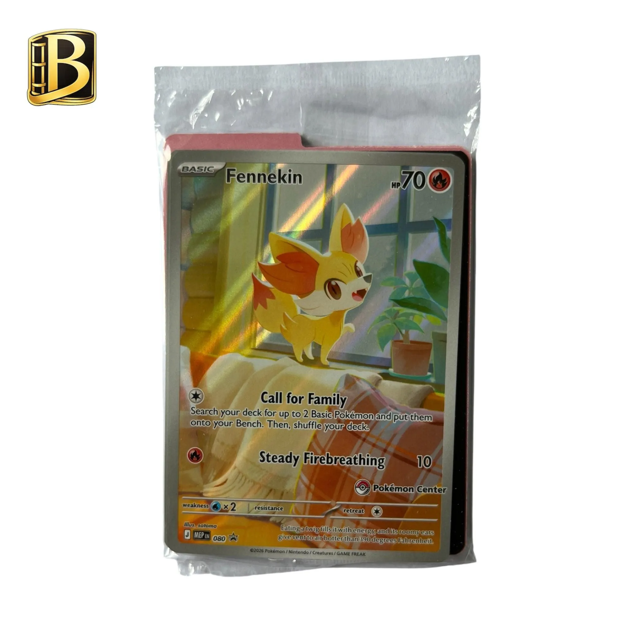 Pokémon Fennekin 080 Promo | Pokémon Center Stamped | Sealed