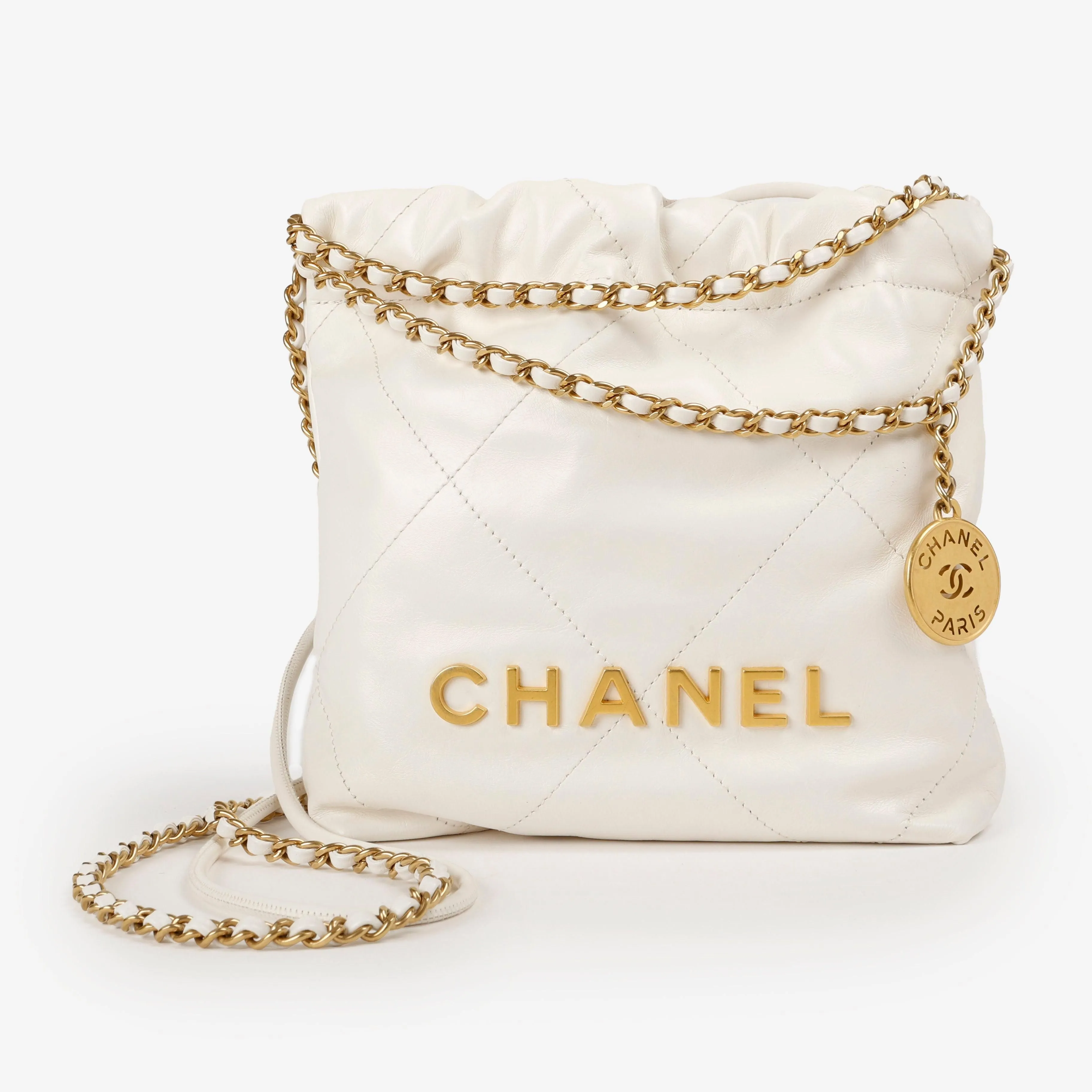 Mini 22, White Lambskin