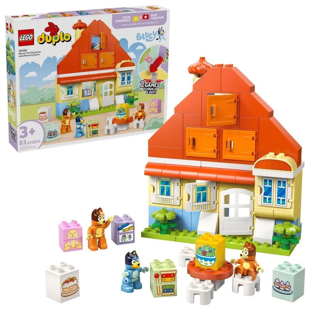 Brand New - LEGO DUPLO Bluey: Bluey’s Family House with Memory Game 10459