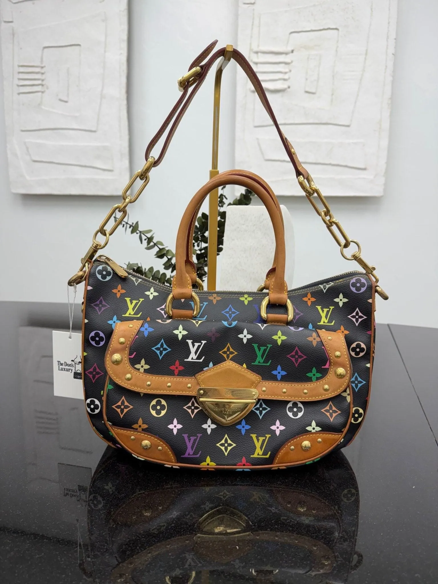 Louis Vuitton Black Multicolor Monogram  Rita Handbag