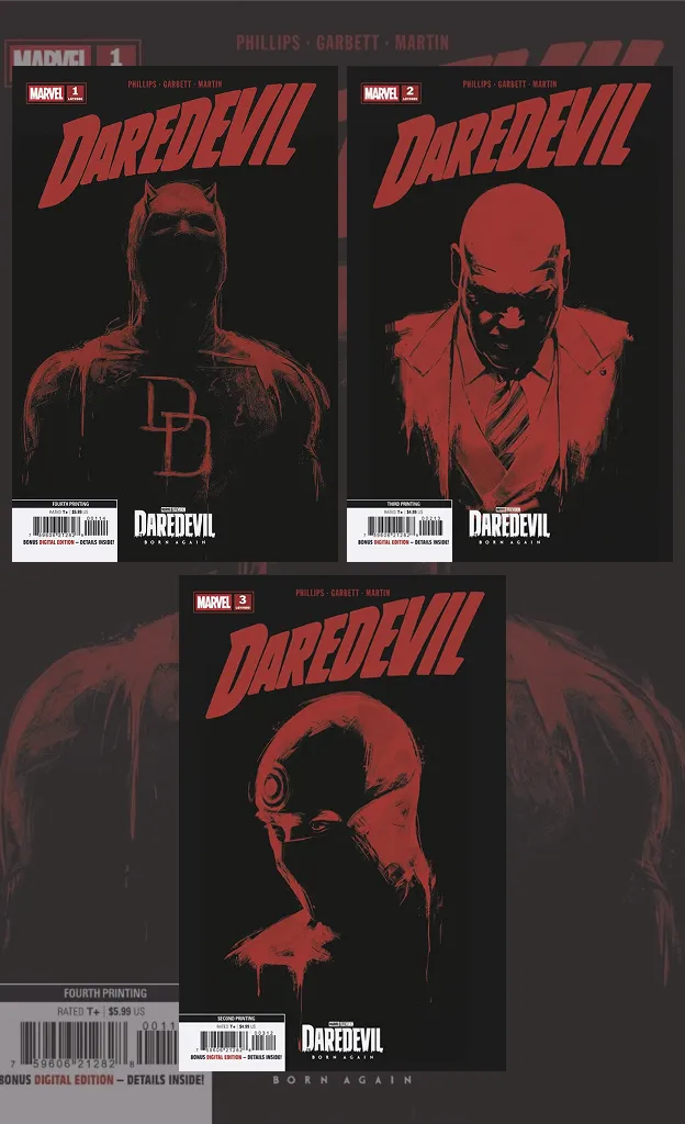 Daredevil #1,2,3 Marvel Television 4th 2nd 3rd Print | 3 Book Bundle