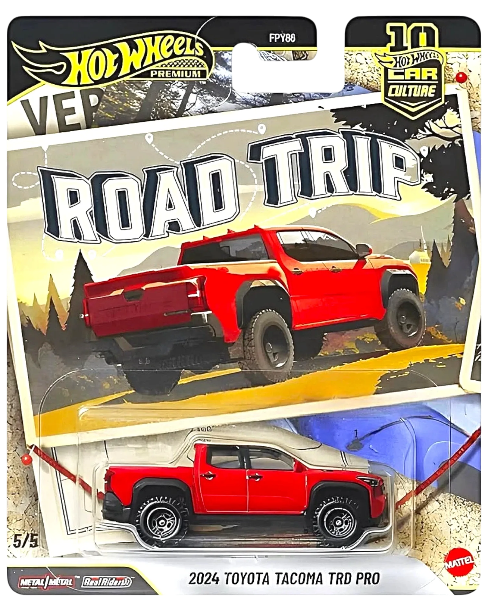 Hot Wheels Car Culture Road Trip '24 Toyota Tacoma TRD Pro Real Riders 1:64