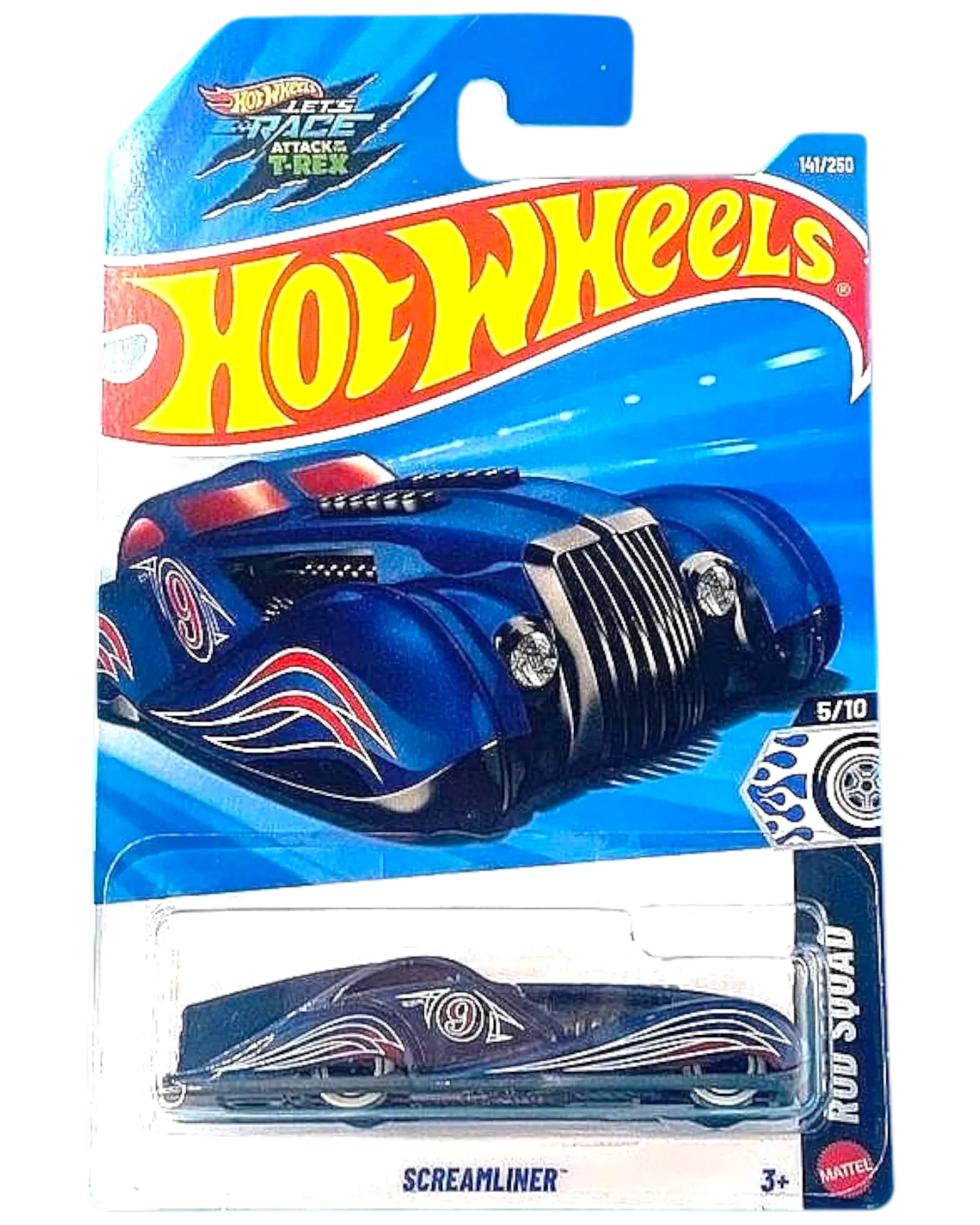 Hot Wheels Screamliner Dark Blue 1:64 Die-Cast Rod Squad Let's Race Show #141/250