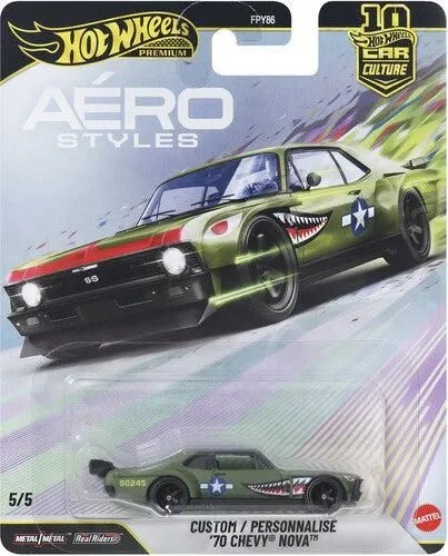 Hot Wheels Car Culture Aero Styles, '70 Chevy Nova Diecast Model Car