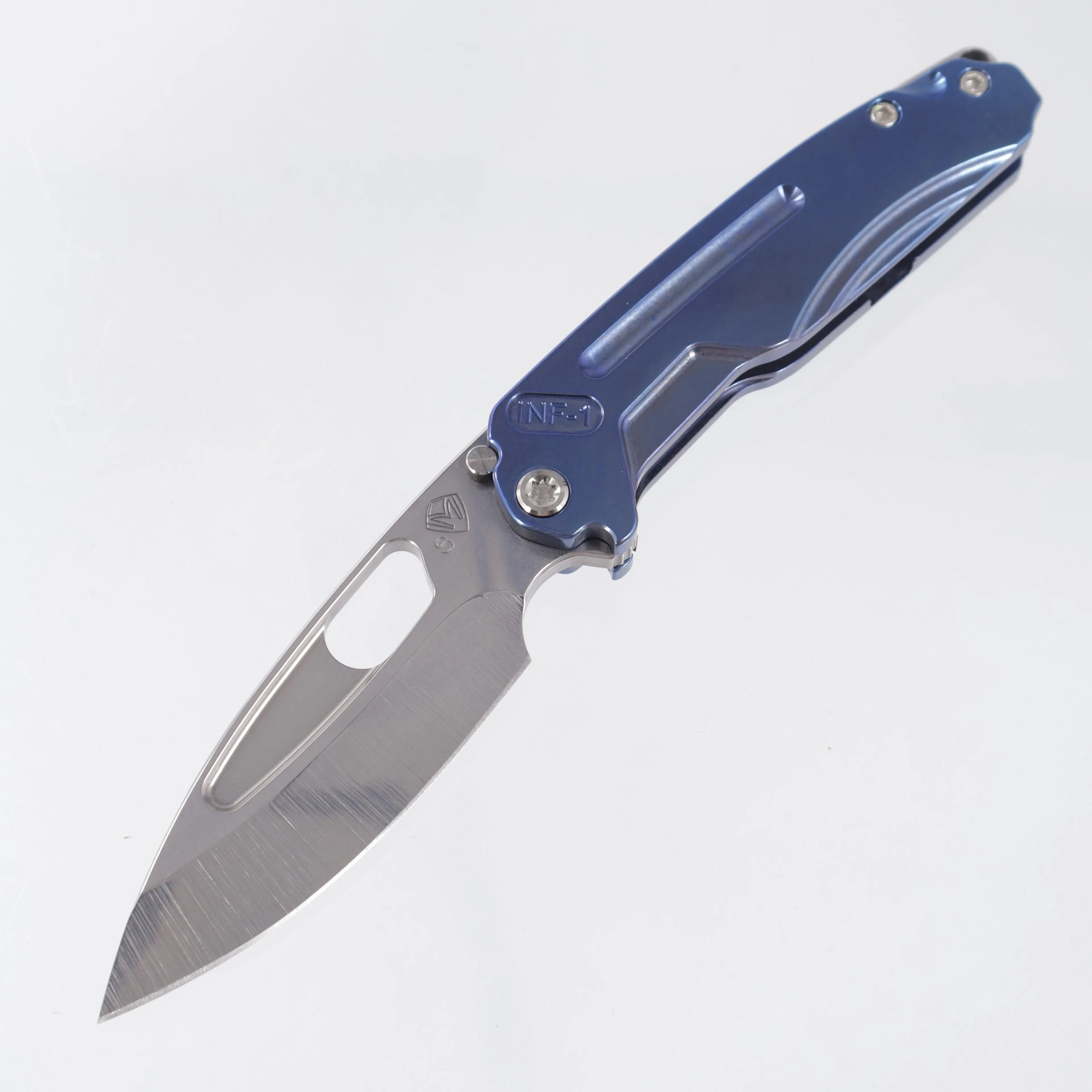Medford Infraction - Blue Tumbled Titanium Front Scale & Lockside - Tumbled S35VN - MK031STQ-37A2-TSCS-BN