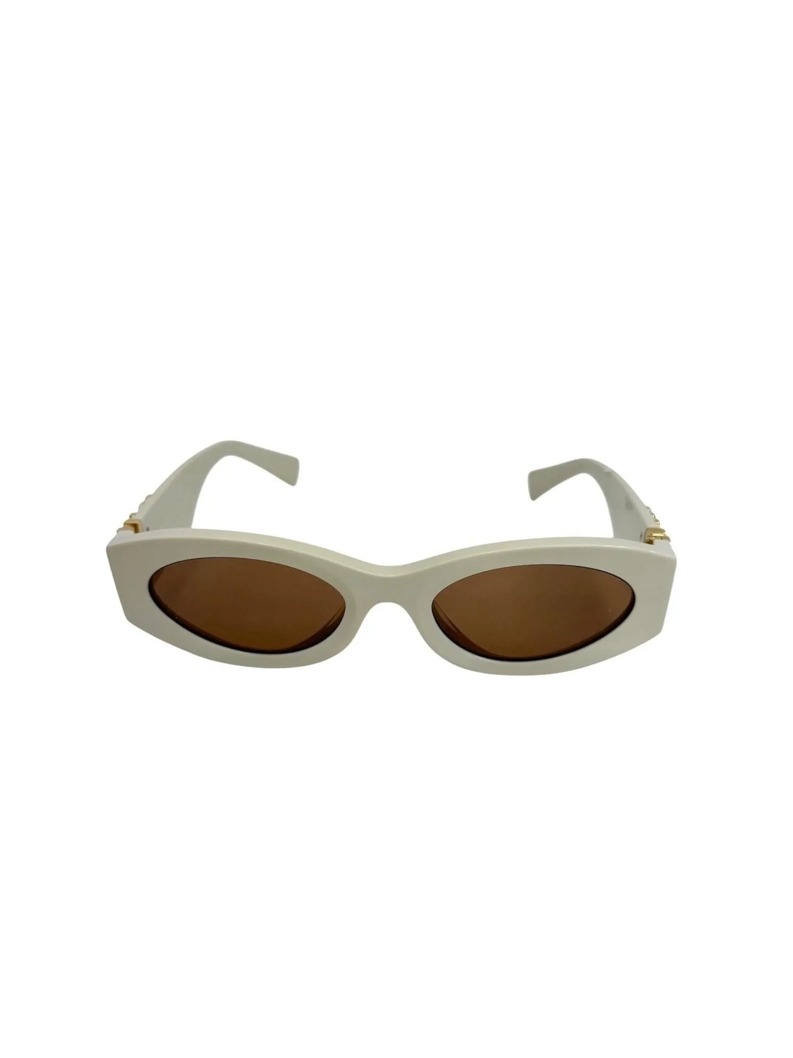 Miu Miu Slim Oval Sunglasses With Case and Box T1131