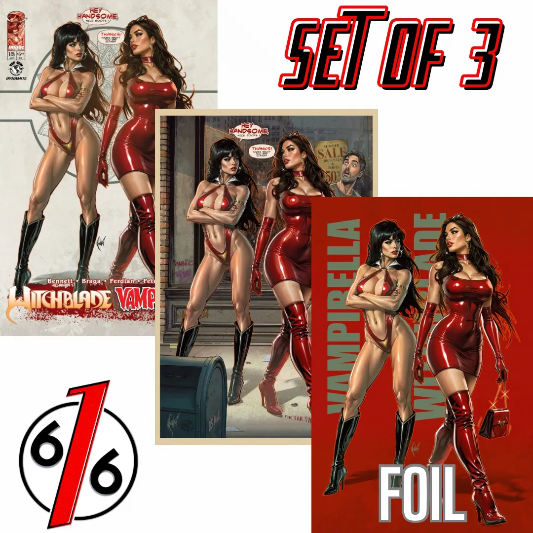 WITCHBLADE VAMPIRELLA 1 CEDRIC POULAT 616 COMICS Trade Dress & Virgin & FOIL Variant ABC Set LTD 500