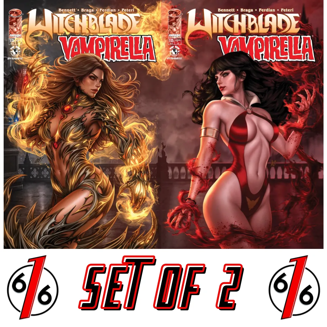 WITCHBLADE VAMPIRELLA 1 DAVID & MICHELLE DIAS 616 COMICS Trade Dress Variant AD Set Of 2 LTD 550