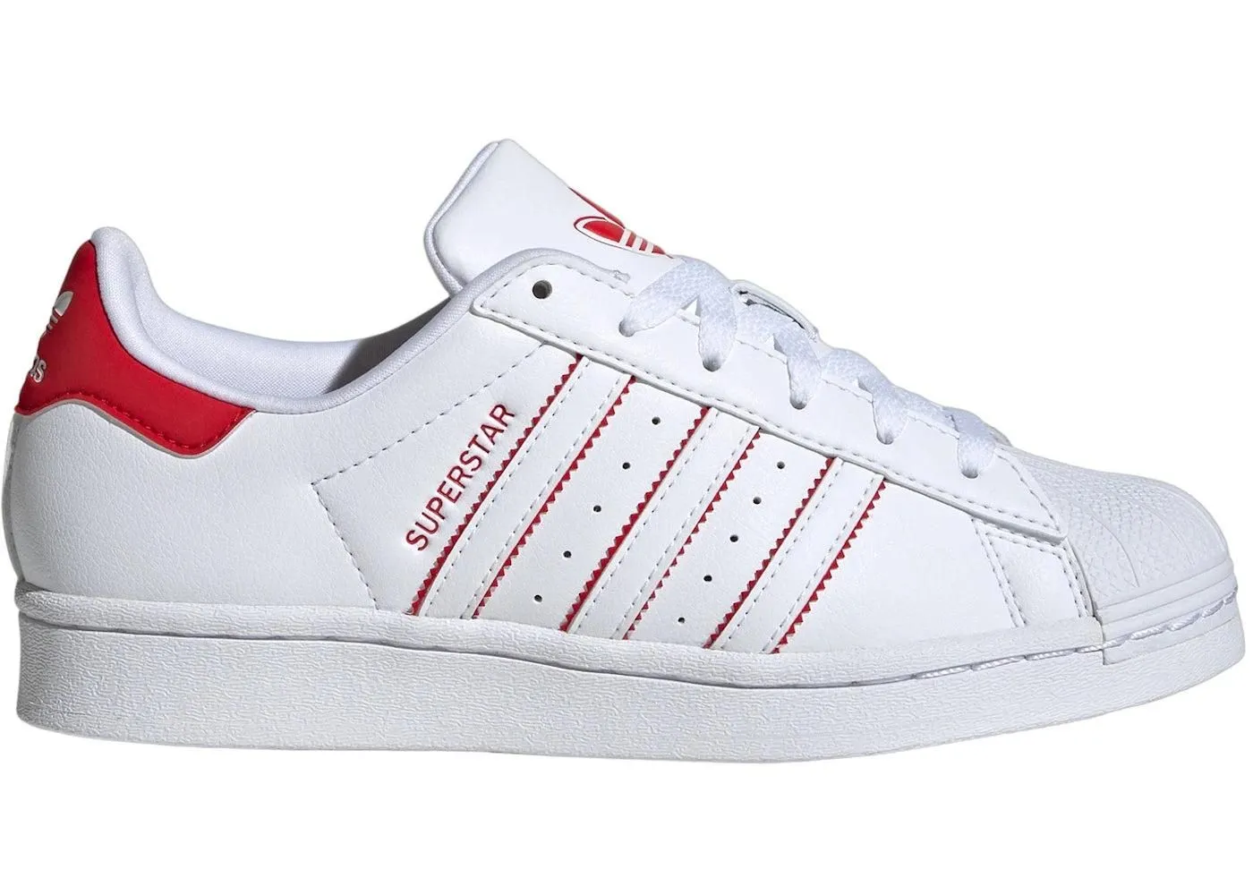 1317302 adidas Superstar Cloud White Better Scarlet GS 5.5 New