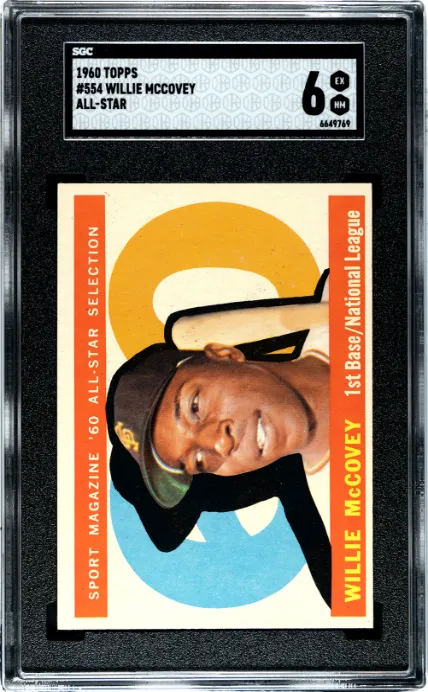 1960 Topps #554 Willie Mccovey All-Star SGC 6 SN 6649769