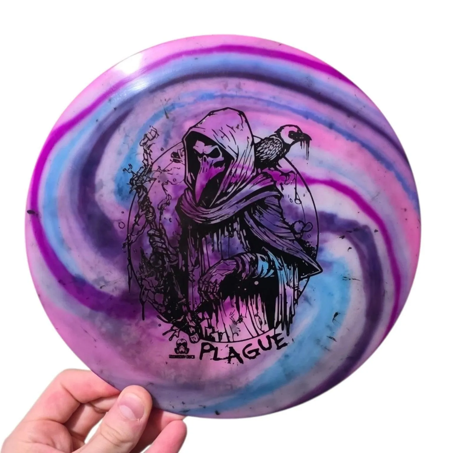 Hand Dyed Plague in Radioactive Waste Plastic: Purple and Pink