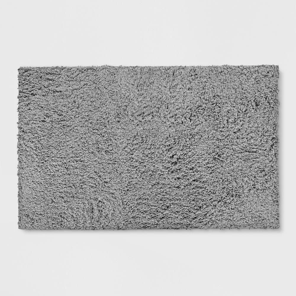 New without box - 2'6"x3'10" Washable Plush Shag Accent Rug Gray - Room Essentials: High Pile