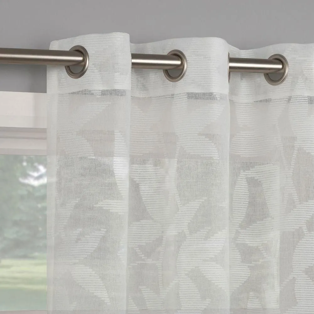 New without box - Sun Zero 2pc 52"x84" No. 918 Nadia Textured Botanical Semi-Sheer Grommet Curtain