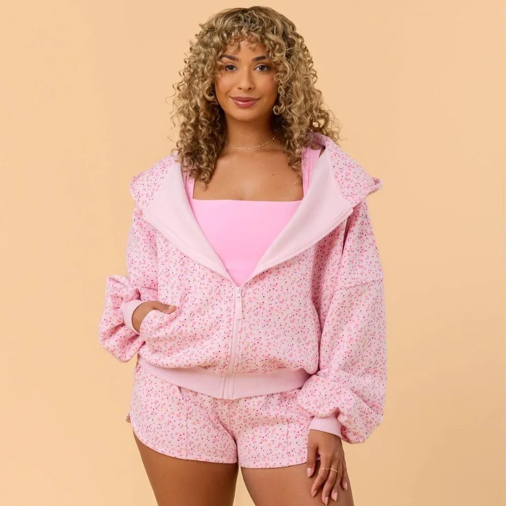 New without Tags - Size: 2X - Blogilates Women's Mommy & Me Marshmallow Full Zip Hooded Sweatshirt - Pink