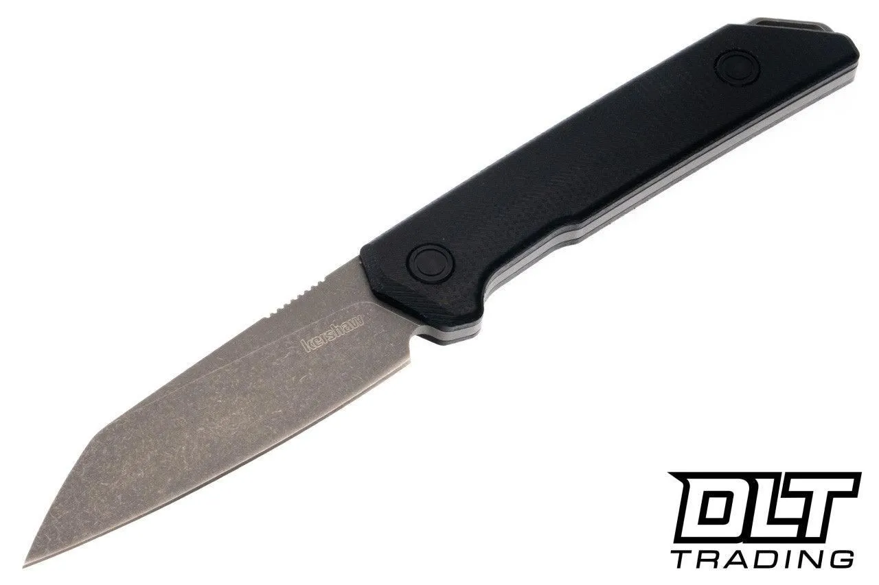Kershaw Mini Iridium 1051 Fixed Blade - Black Linen Micarta - Working Finish D2 Blade