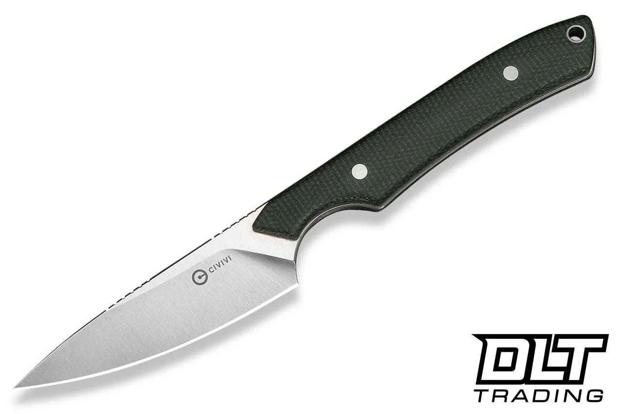 Civivi High Grass Field Knife C25084-2 - Green Canvas Micarta - Satin 14C28N Blade