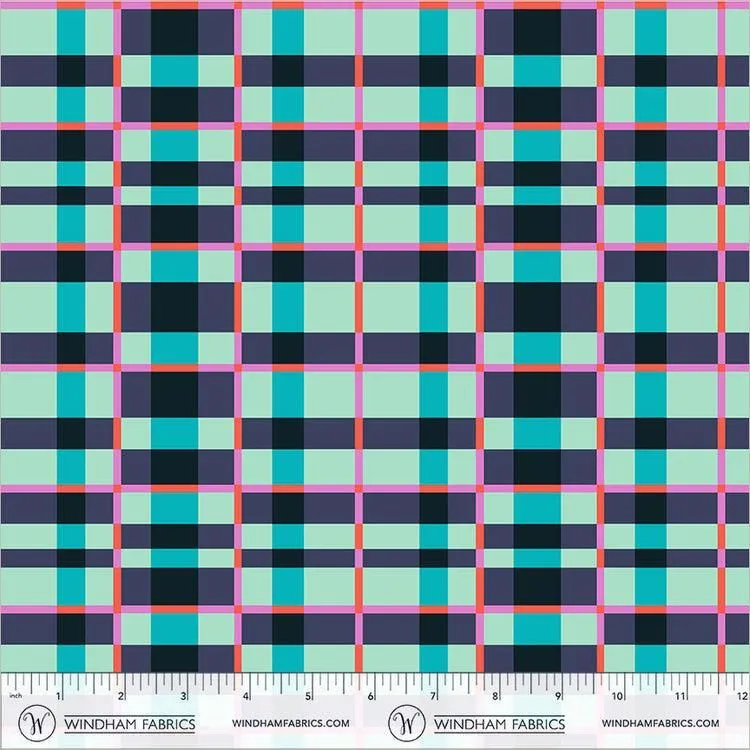 Windham Fabrics | Happy Place | Tower | Turquoise | 55377D-14 | Annabel Wrigley