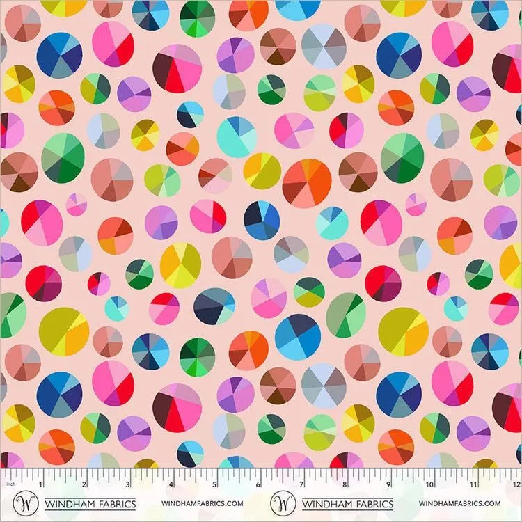 Windham Fabrics | Happy Place | Freewheel | Blush | 55378D-9 | Annabel Wrigley