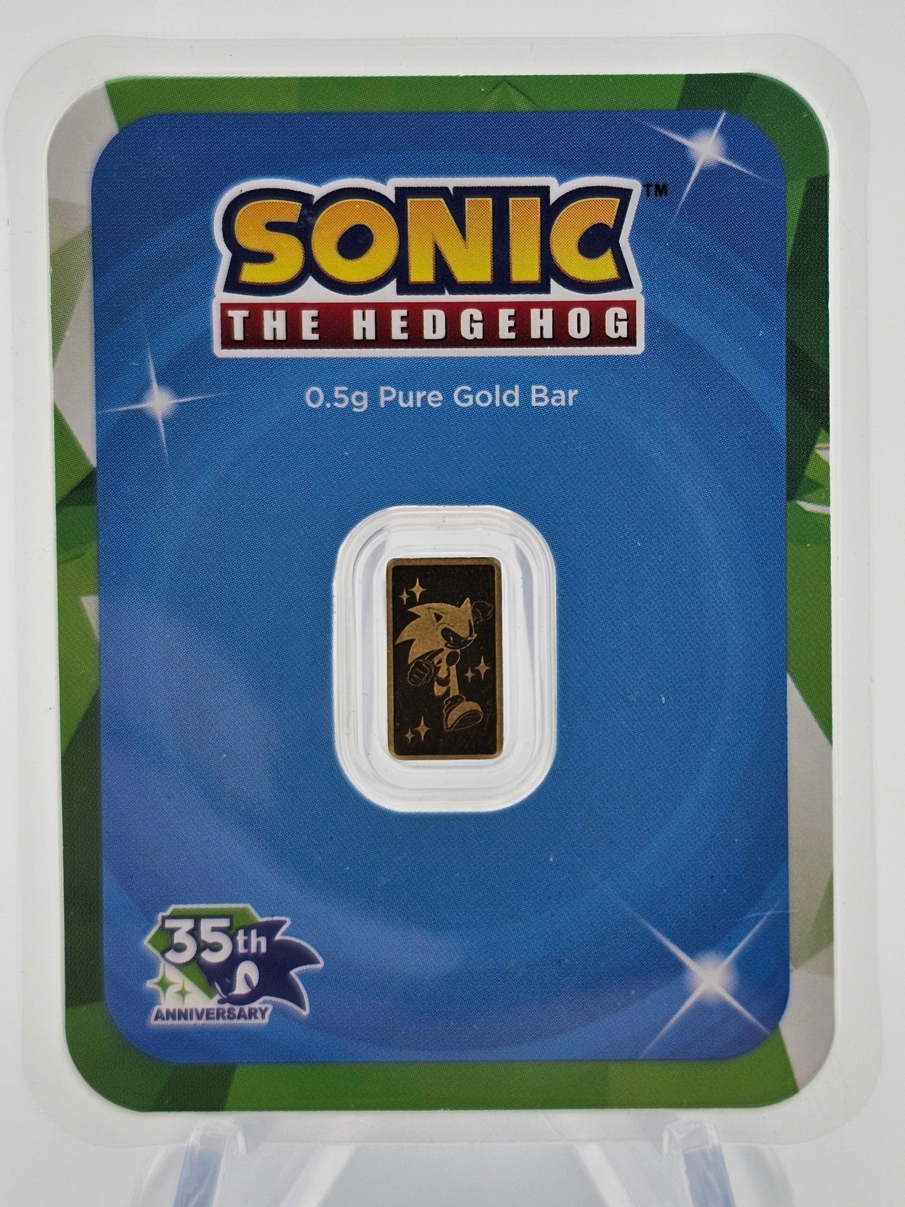 .05 .999 Gold Bar Sonic the Hedge Hog 35th anniversary #4722 of 7500 minted