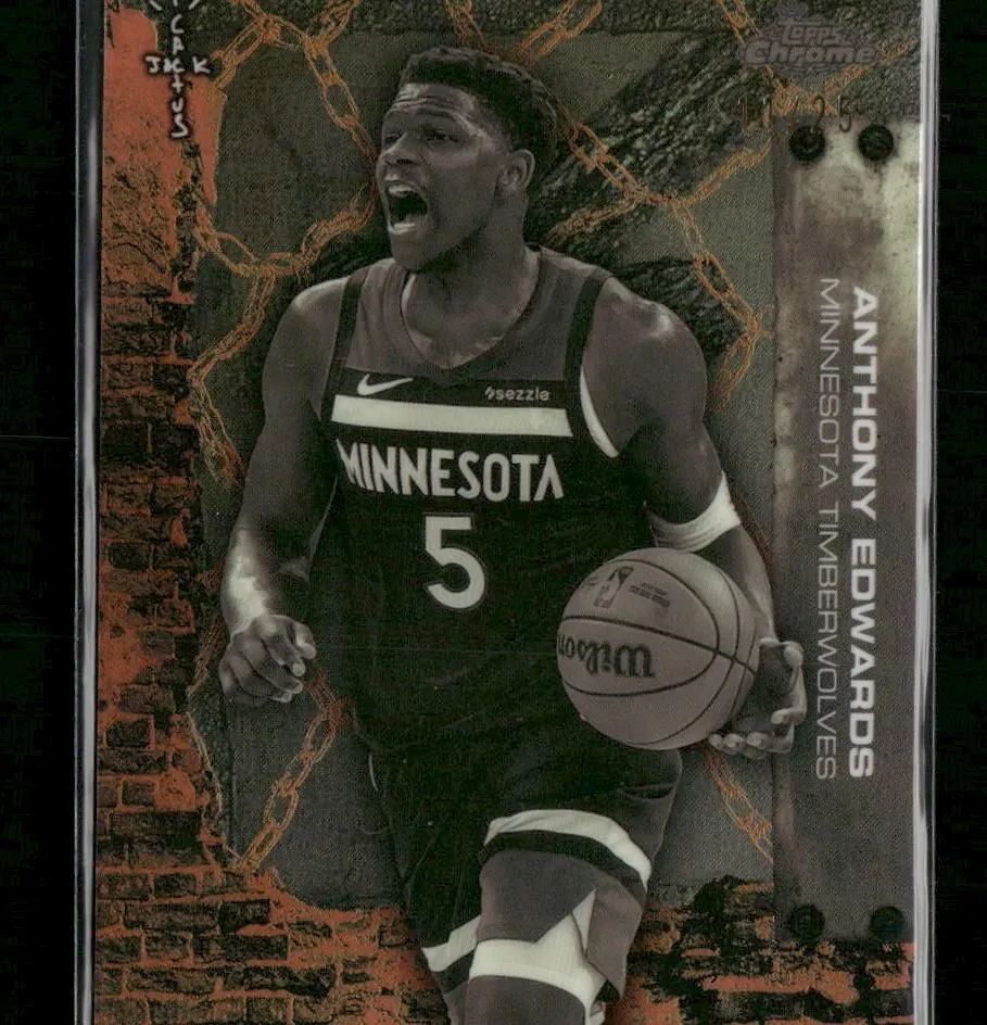 2025-26 Topps Chrome Cactus Jack Orange Refractor /25 Anthony Edwards #33