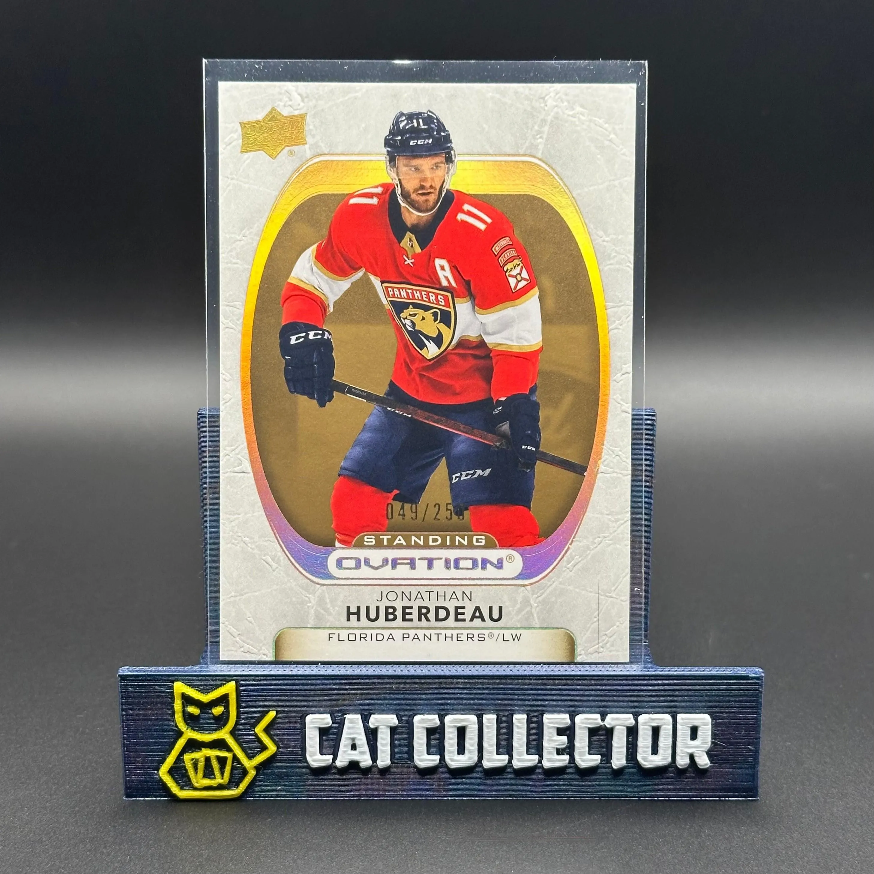 2021-22 UD Ovation JONATHAN HUBERDEAU #68 Standing Gold Spectrum /250