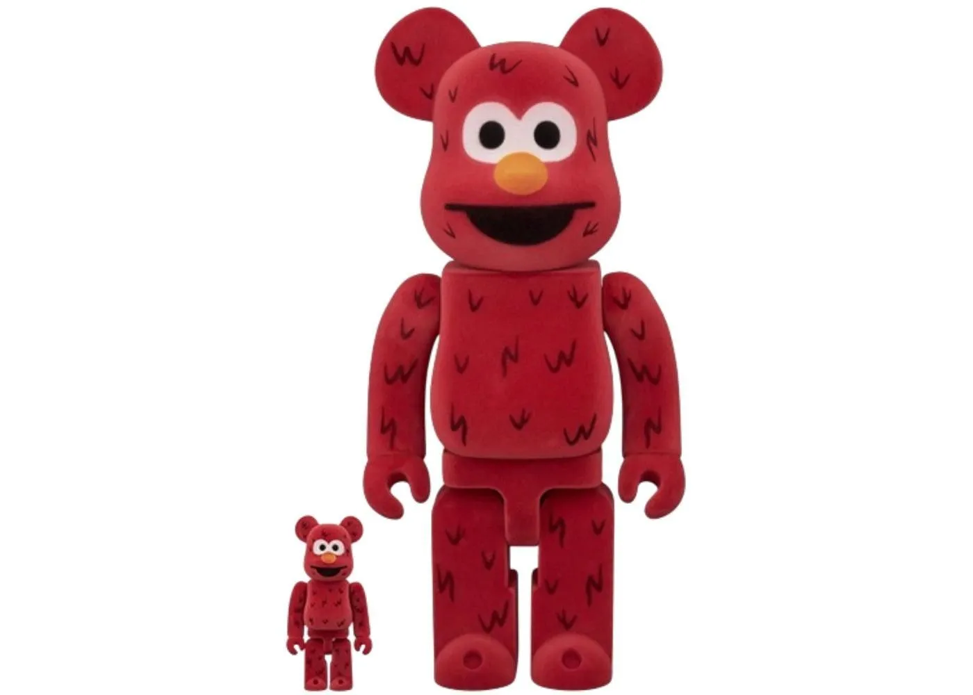 1317381 Bearbrick Sesame Street Elmo Flocky 100% & 400% Set