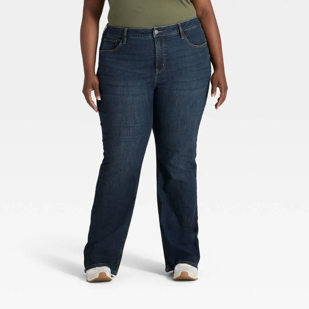 New without Tags - Women's High-Rise Bootcut Jeans - Ava & Viv Dark Wash 17