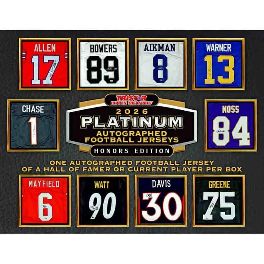 2026 Tristar Hidden Treasures Platinum Autographed Football Jerseys - Honors Edition