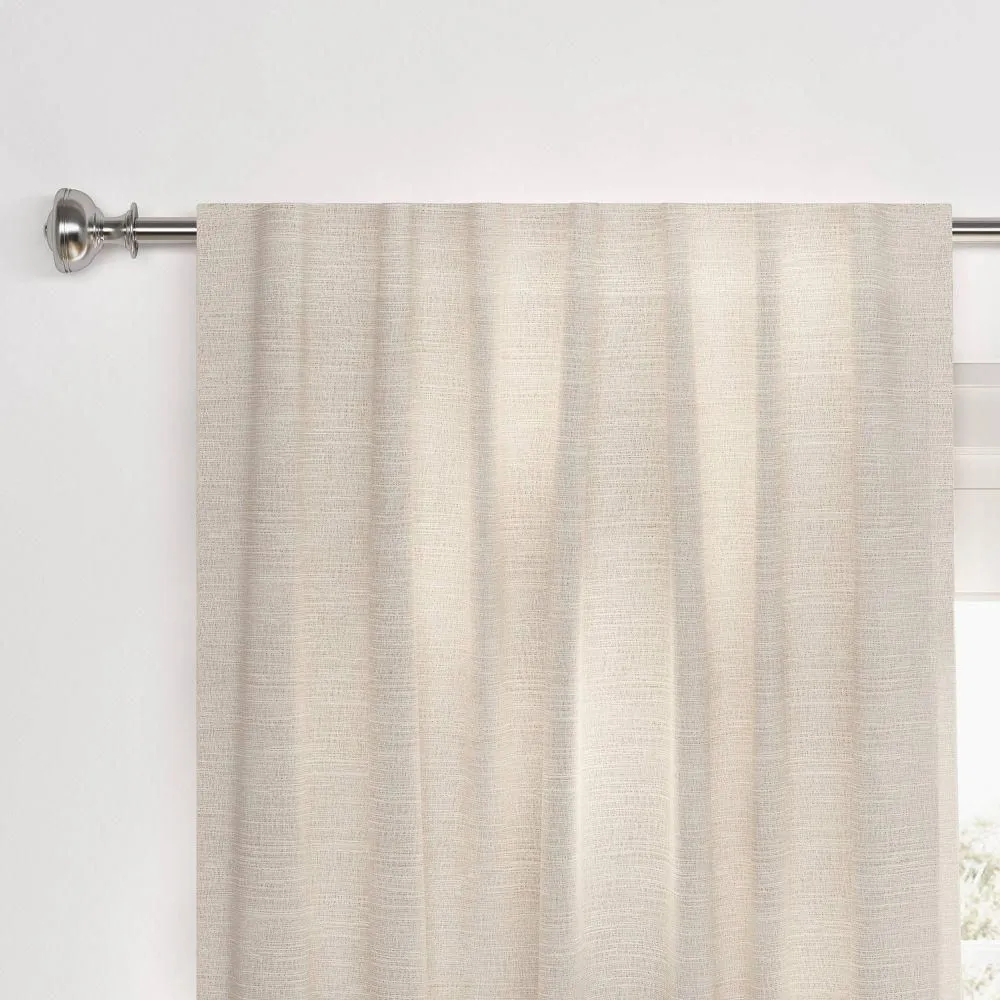 New without box - 50"x84" Blackout Textural Overlay Window Curtain Panel Cream - Threshold