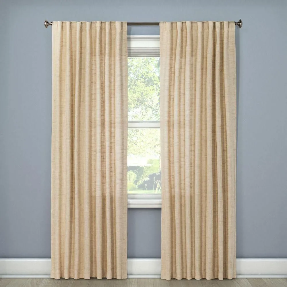 New without box - 54"x95" Light Filtering Textured Weave Window Curtain Panel Cream -