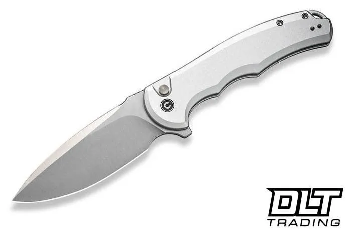 Civivi Button Lock Praxis C18026E-2 - Silver Aluminum - Satin Nitro-V Blade