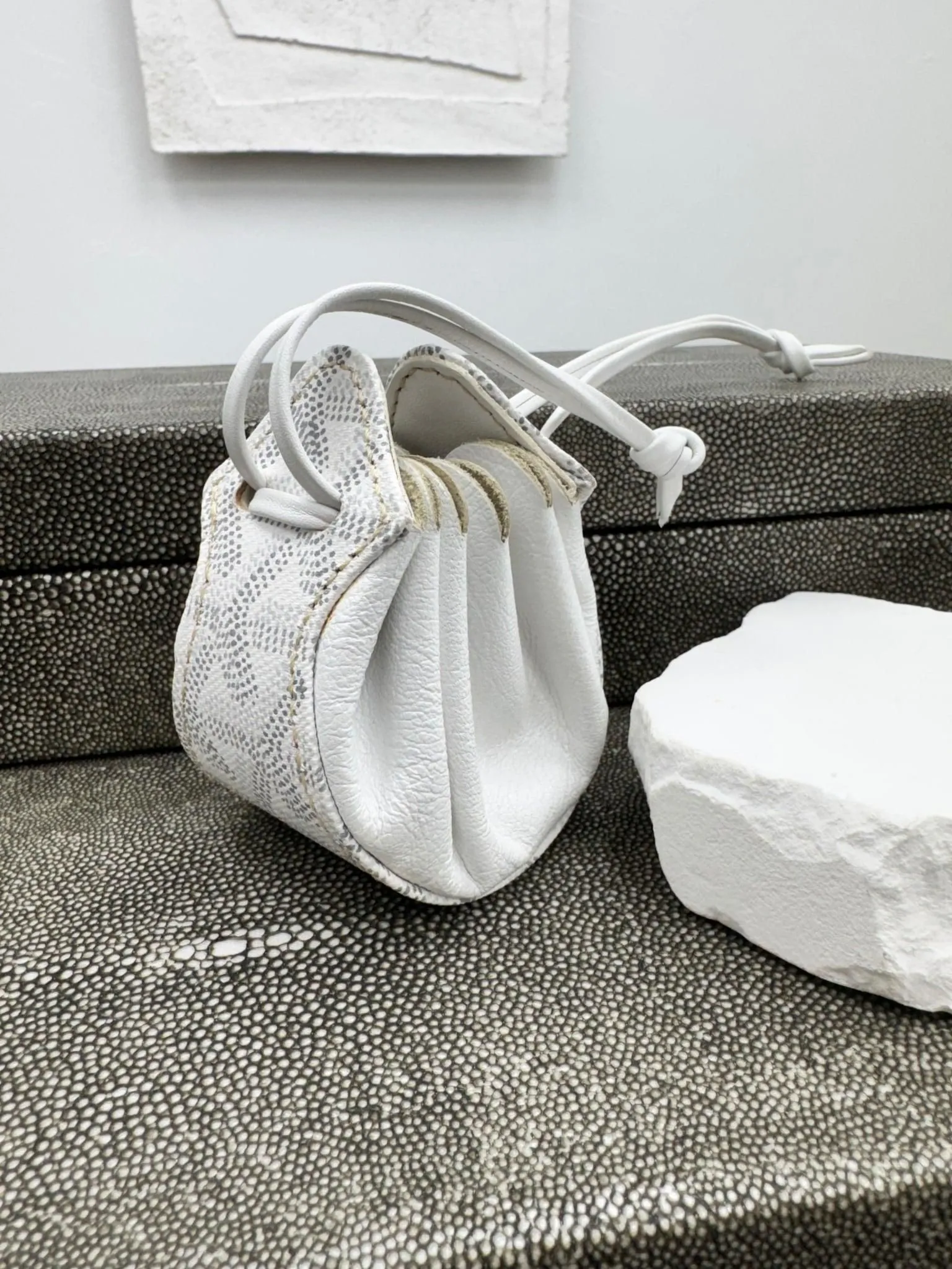 Goyard White Goyardine Coated Canvas And Leather Mini Coin Purse