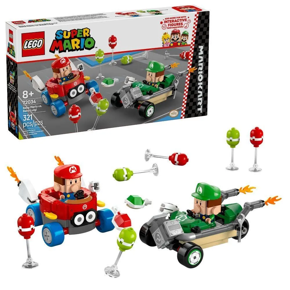 Brand New - LEGO Super Mario Kart Baby Mario vs. Baby Luigi Collectible Building Toy