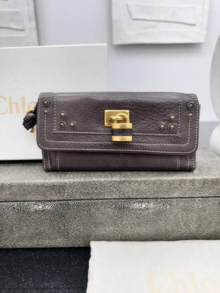 Chloe Brown Leather Paddington Long Wallet