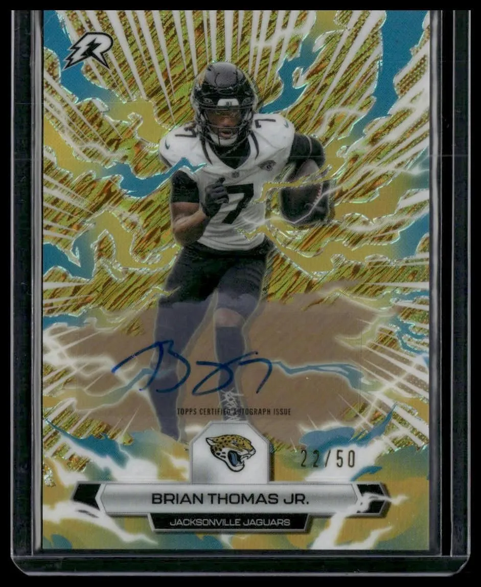 2025 Topps Resurgence #45 Brian Thomas Jr. Signatures Gold Static Refractor #/50