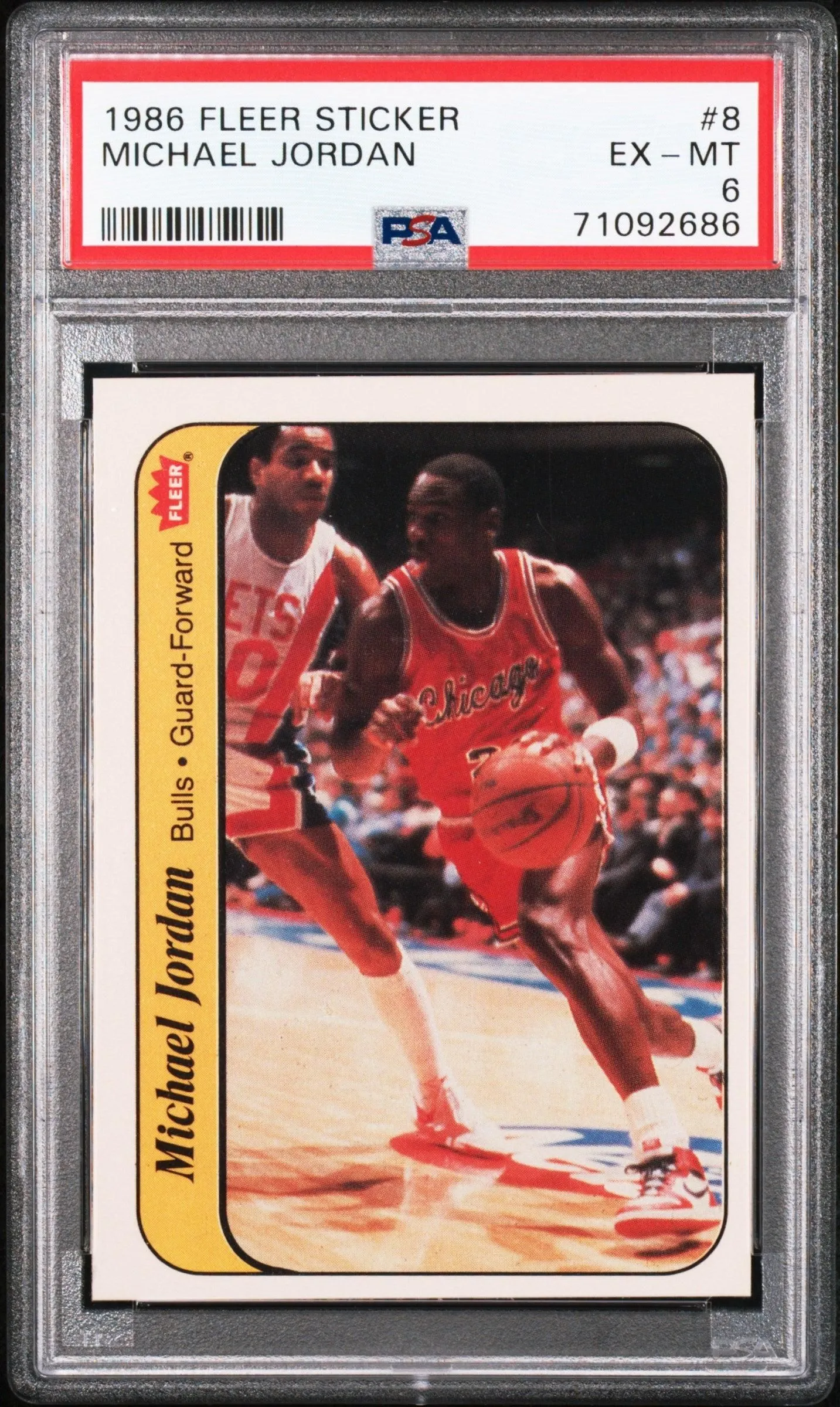1986 Fleer Sticker #8 Michael Jordan PSA 6