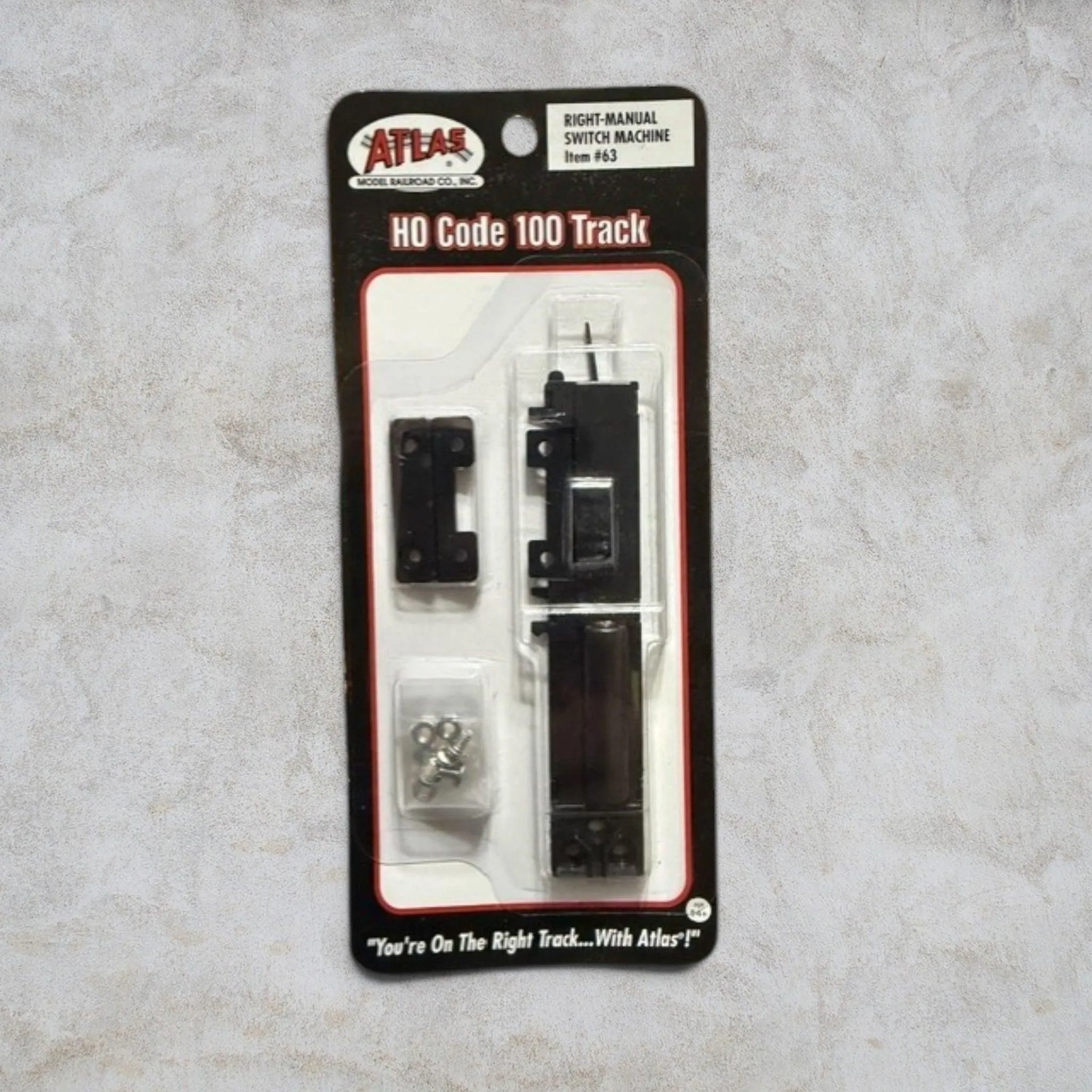 Atlas Item #63 HO Scale Right Manual Switch Machine – For Code 100 Turnouts – New Old Stock