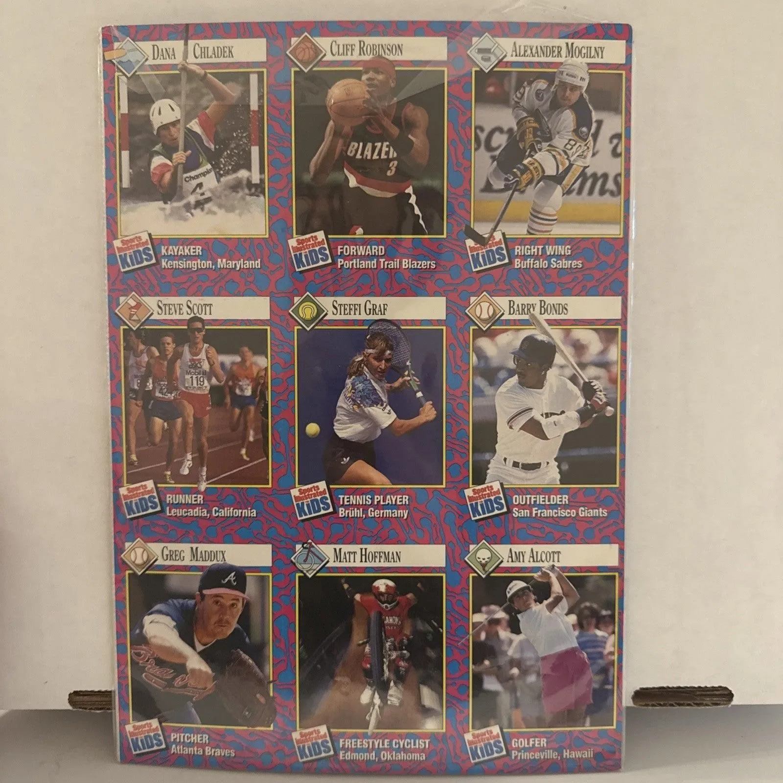 1993 Sports Illustrated for Kids uncut sheet Barry Bonds Giants Greg Maddux