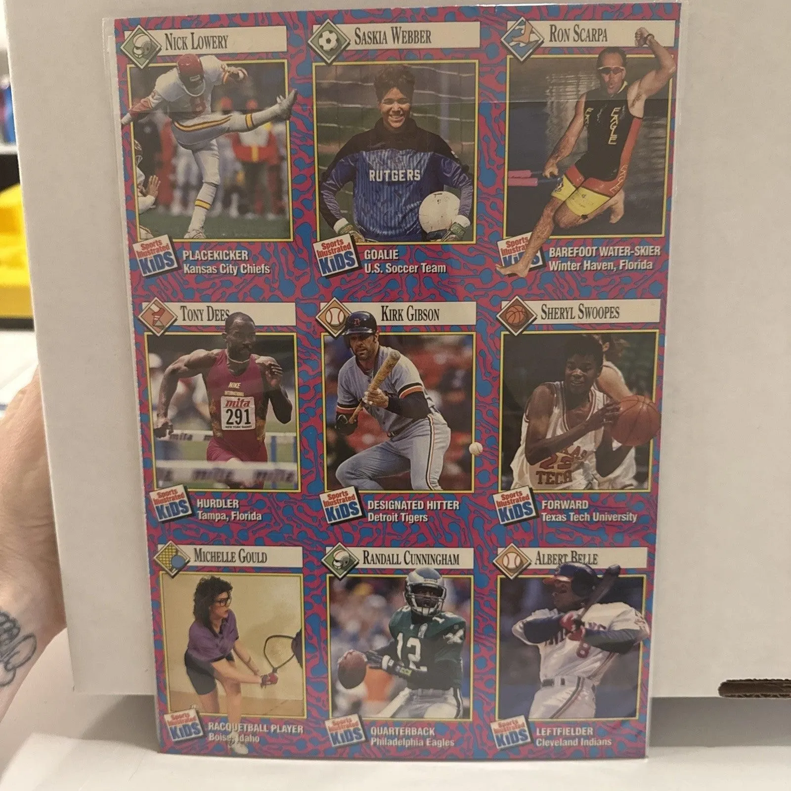 Sports Illustrated for Kids September 1993 Uncut Card Sheet - Sheryl Swoopes
